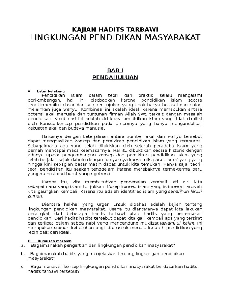 Kumpulan Hadist Tentang Pendidikan