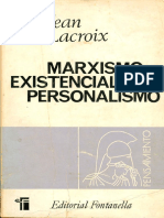 Lacroix, Jean - Marxismo Existencialismo Personalismo