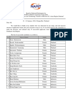 NARIT ASEAN Astronomy Camp 2016 participant list