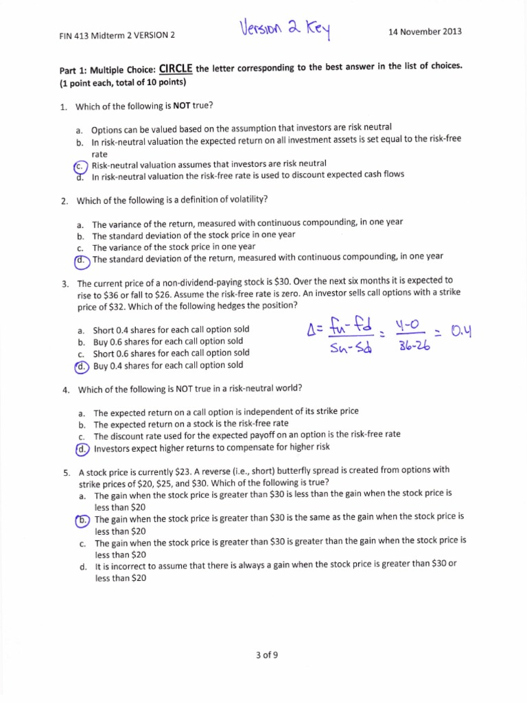 fin 413 - midterm #2 solutions | swap (finance) | call option