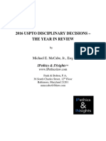 2016 USPTO Disciplinary Decisions Year in Review 04jan2017