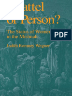 Judith Romney Wegner, Chattel or Person The Status of Women in The Mishnah