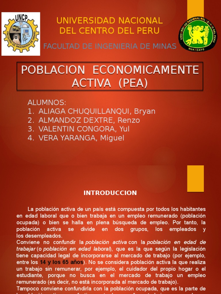 Poblacion Economicamente Activa