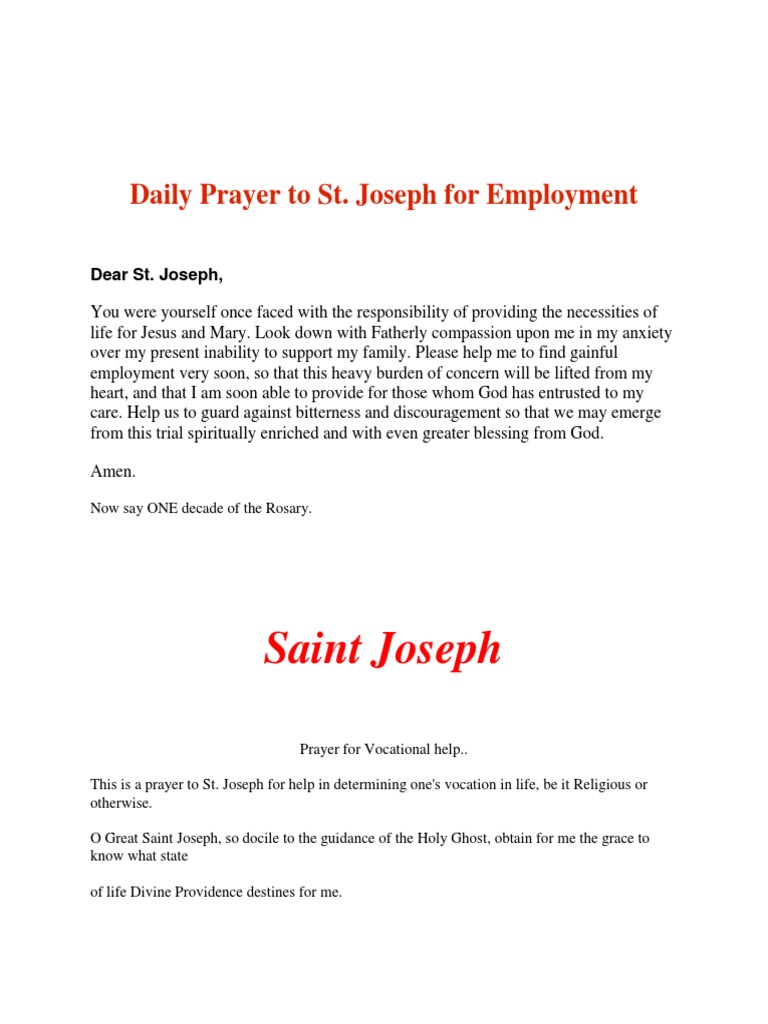 Prayers To ST Joseph PDF | PDF | Saint Joseph | Mary, Mother Of Jesus