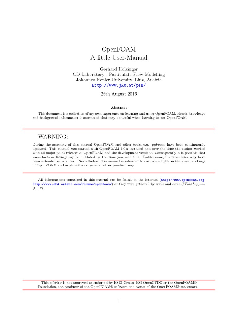 openFoamUserManual PFM | PDF | Class (Computer Programming) | C++