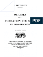Benveniste - Origines de La Formation Des Noms en Indo-Européen (1935)