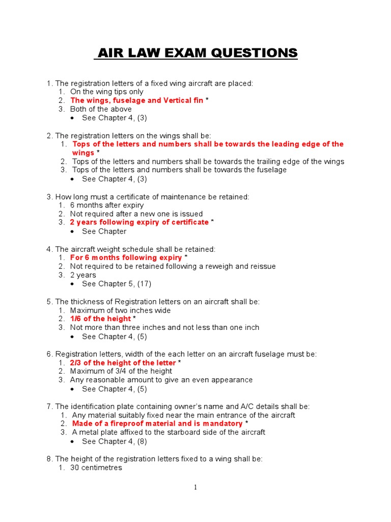 Air Law Exam Questions (2) Aircraft Aerospace Engineering