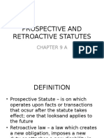 Prospective and Retroactive Statutes: Chapter 9 A