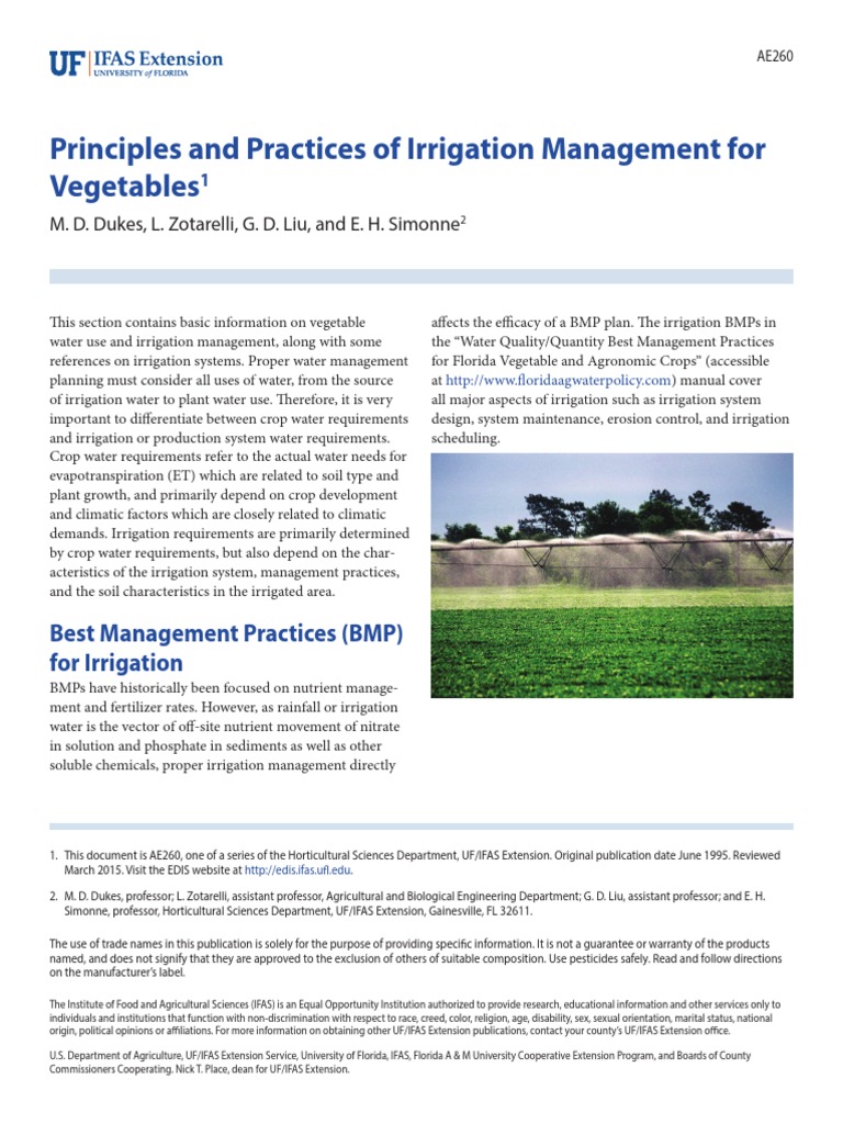 Irrigation Management for Vegetables | PDF | Irrigation ...