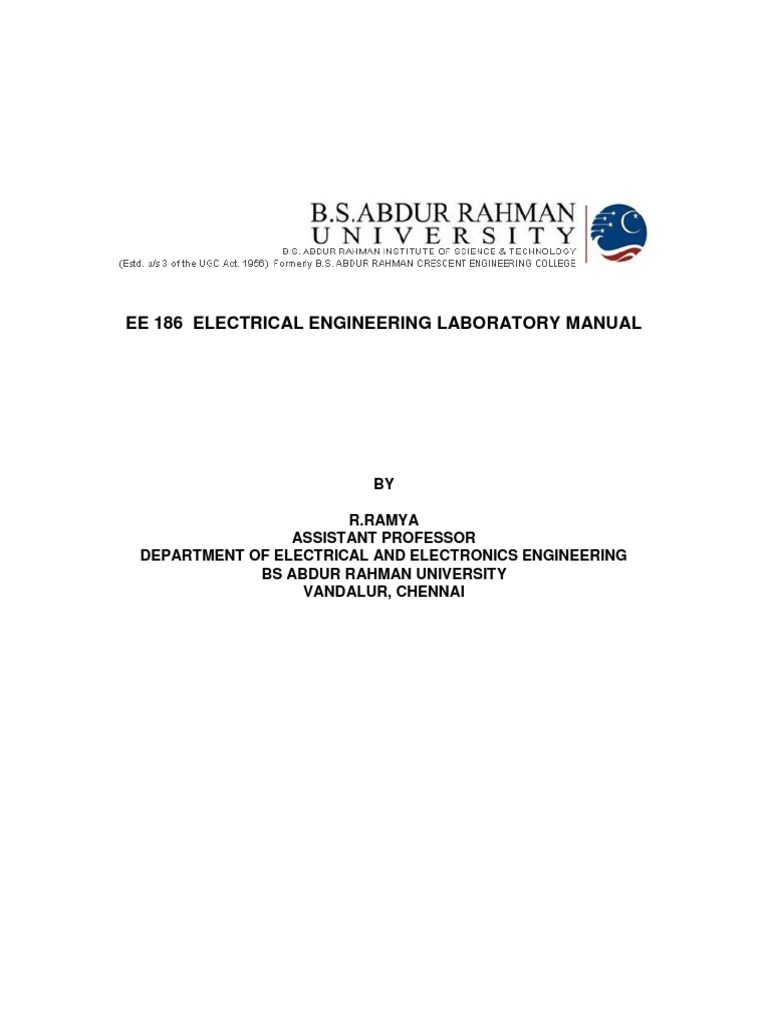 Eee Lab Manual Part I PDF PDF Electronic Engineering