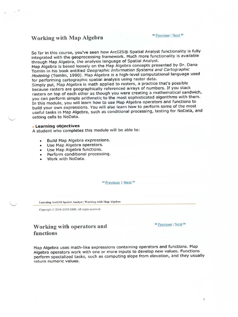 3 Working With Map Algebra | PDF