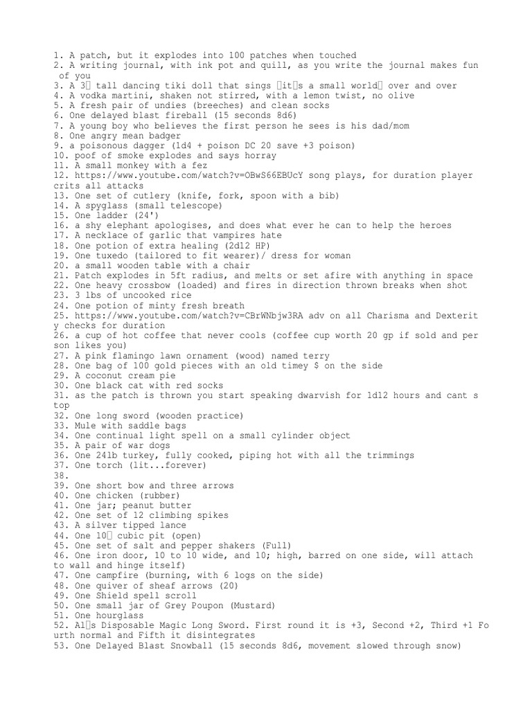 Robe of Useful Items 5e Alternative Nature