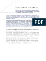 Cuál será el beneficio de la planificación para la gestión de la organización.docx