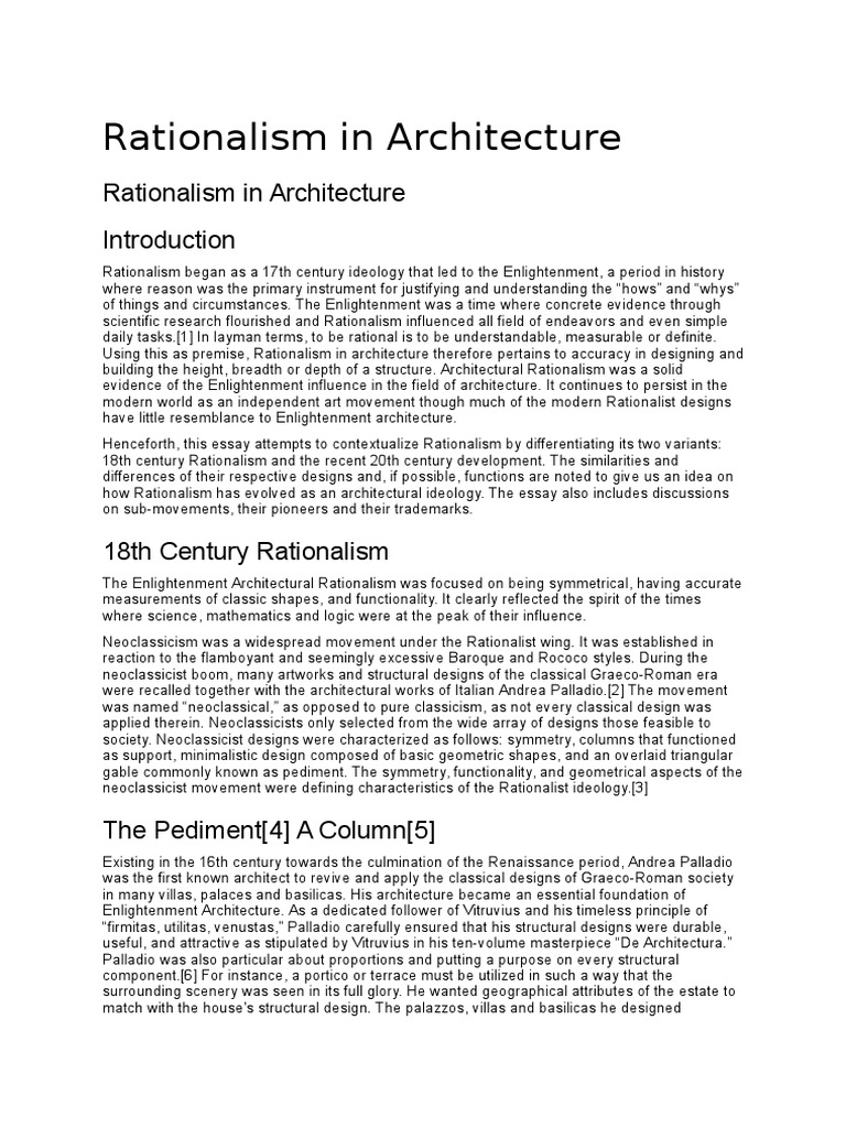 Evolution of Rationalism in Architecture | PDF | Rationalism | Art Media