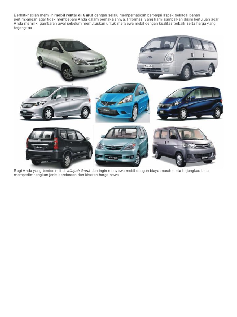 Rental Mobil  Di  Garut  Murah  Aceng 085219185949 Rizky 