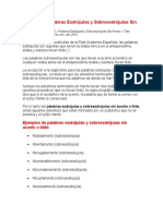 Ejemplo de Palabras Esdrújulas y Sobreesdrújulas Sin Acento o Tilde