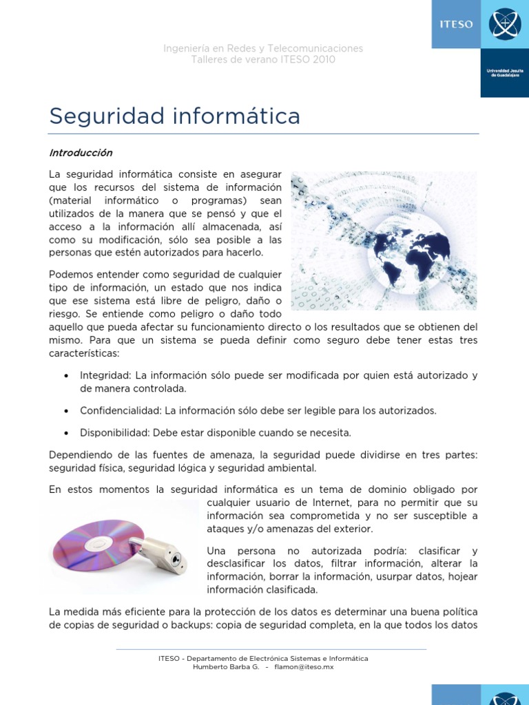 Seguridad Informatica Humberto Barba Seguridad Y Privacidad En