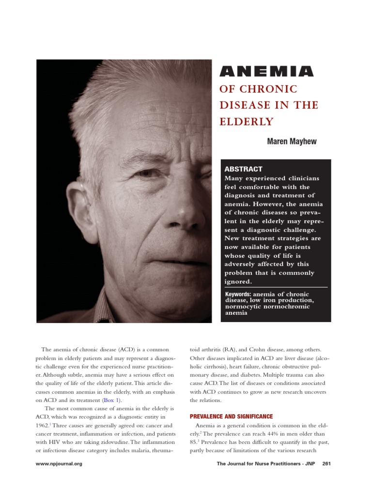 Anemia of Chronic Disease in The Elderly PDF | PDF | Anemia | Diseases ...