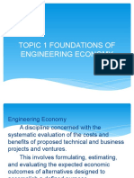 Topic 1 Foundations of Engineering Economy