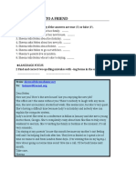 An Email To A Friend: Reading 1. Read The Email and Say If The Answers Are True (T) or False (F)