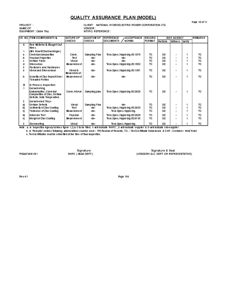 Section 2 QAP, Cable Tray | PDF | Specification (Technical Standard ...
