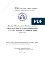 Estudio Del Tratamiento Del Efluente de Un Reactor Anaerobio de Membranas Sumergidas (SAnMBR) Mediante Un Sistema de Fangos Activados.