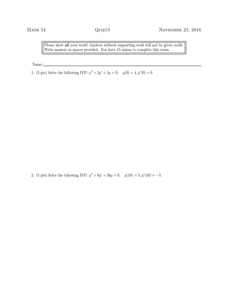 Math Exam | PDF