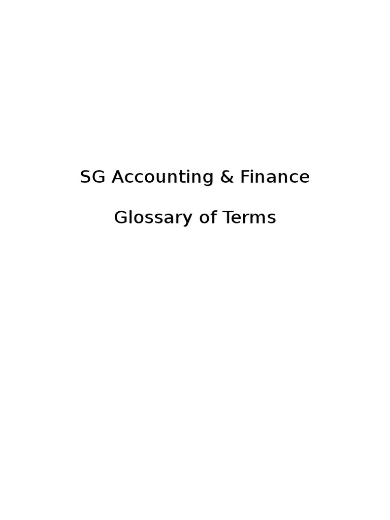 Glossary of Accounting Terms PDF Debits And Credits Expense