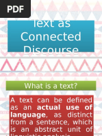 Text As Connected Discourse