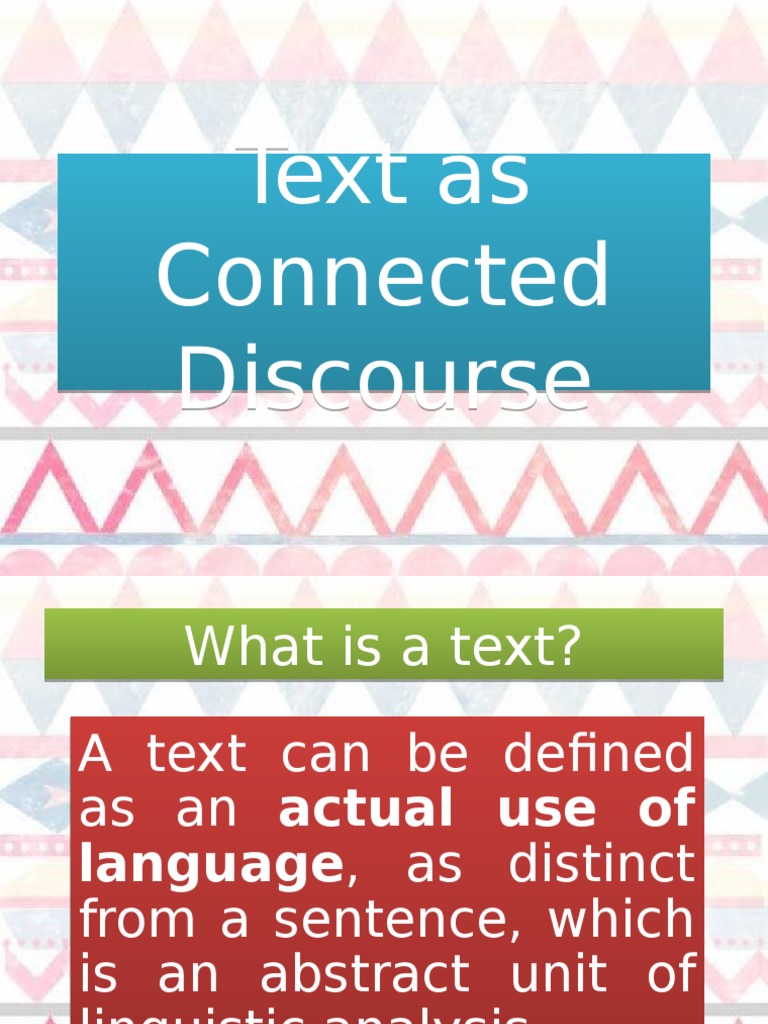 Text As Connected Discourse PDF