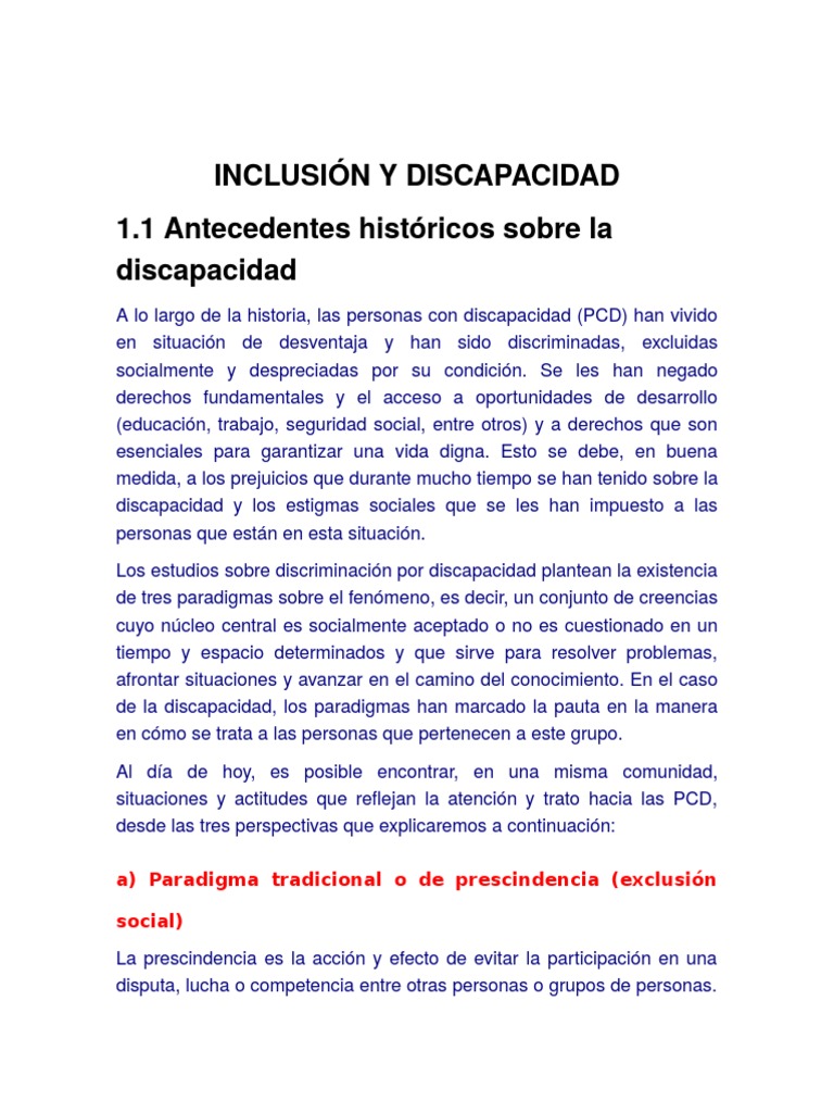 Derechos Humanos e inclusión de personas con discapacidad | PDF ...