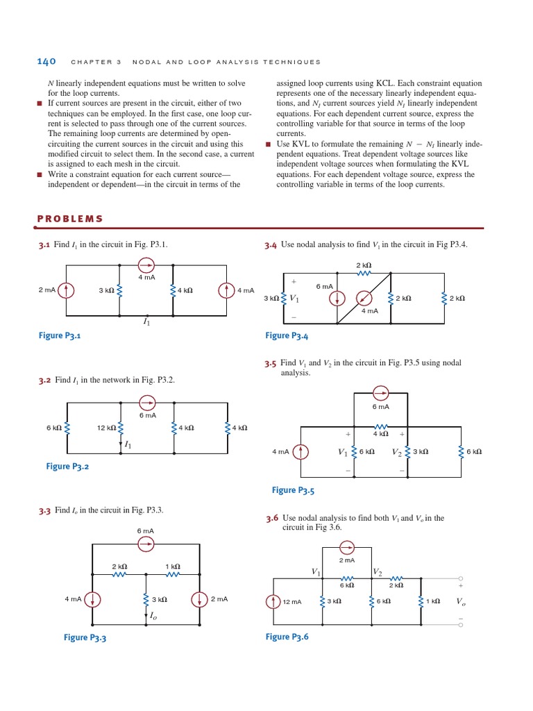 For The Circuit In Fig 3 51 Obtain V1 And V2 Análise Nodal e de Malhas | PDF | Electrical Network | Physics