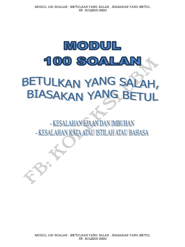 Modul betulkan kesalahan tatabahasa