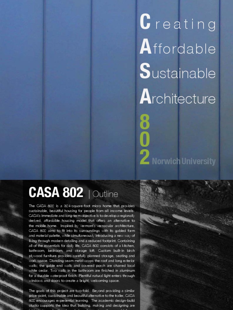 CASA 802: Affordable Tiny Home Design | PDF | Window | Wall