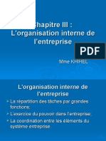 EOE Chapitre III L'Organisation Interne de L'entreprise