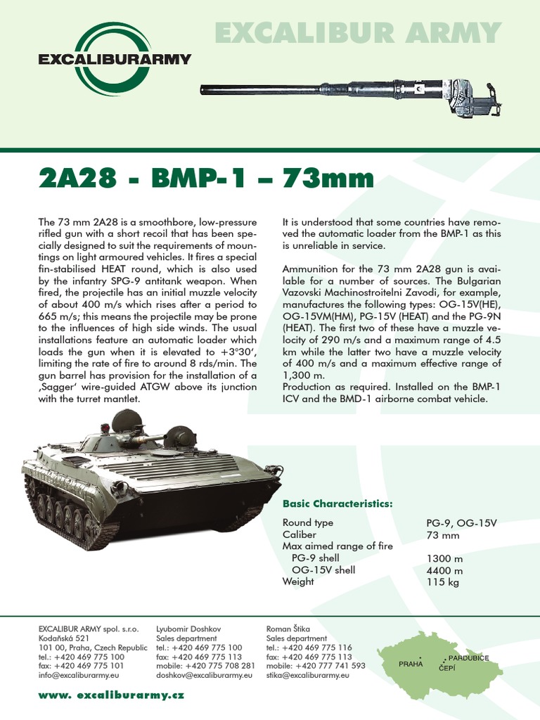 2A28 - BMP-1 - 73mm: Www. Excaliburarmy - CZ | PDF