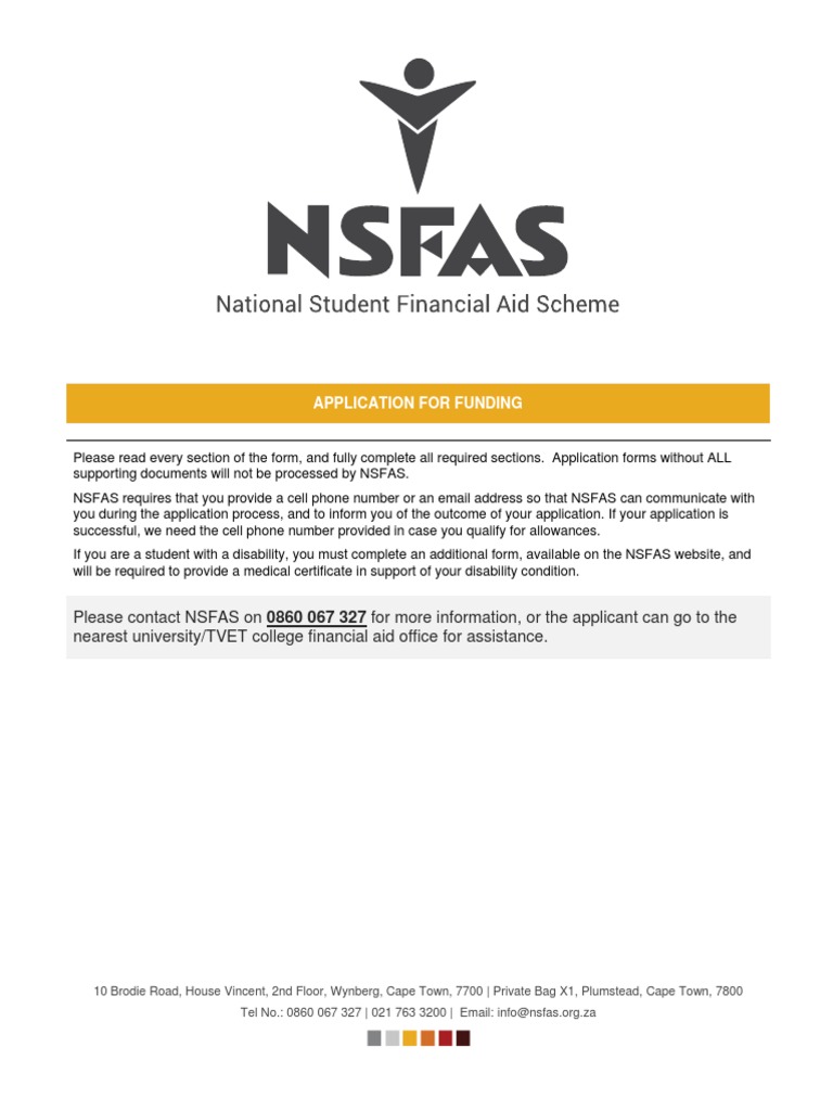 how to write an application letter for nsfas