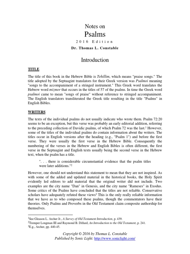 Constable Psalmspdf Psalms Names Of God In Judaism - 