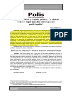 Espacio Público y Espacio Político. La Ciudad Como El Lugar Para Las Estrategias de Participación