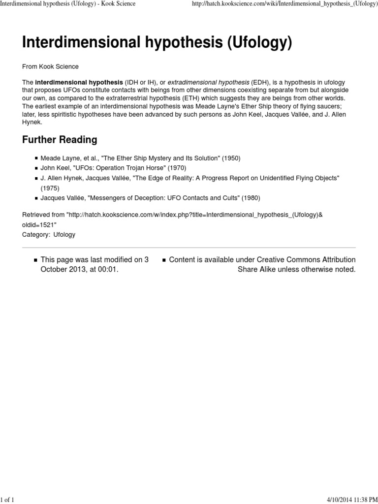 The Interdimensional Hypothesis PDF | PDF | Science | Science (General)