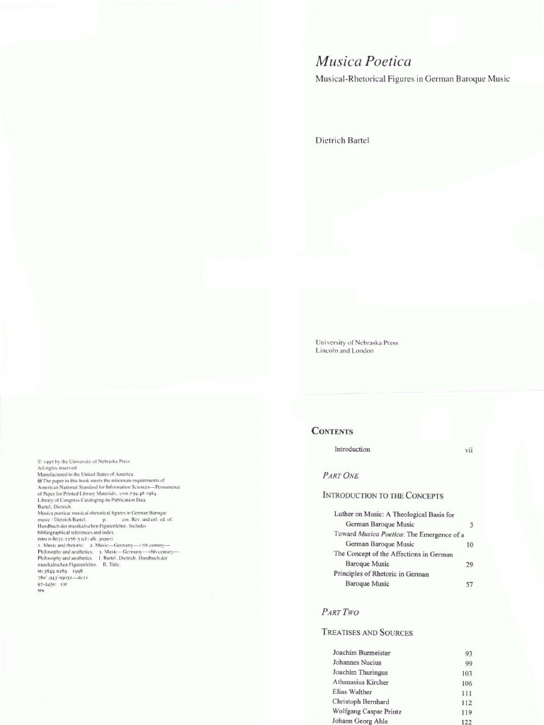 (Dietrich Bartel) Musica Poetica Musical-Rhetoric | PDF | Martin Luther ...