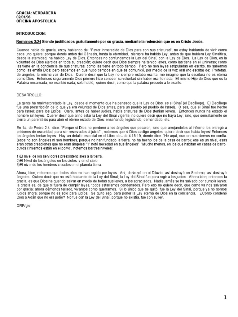 Gracia Verdadera | PDF | Gracia en el cristianismo | Cristo (título)