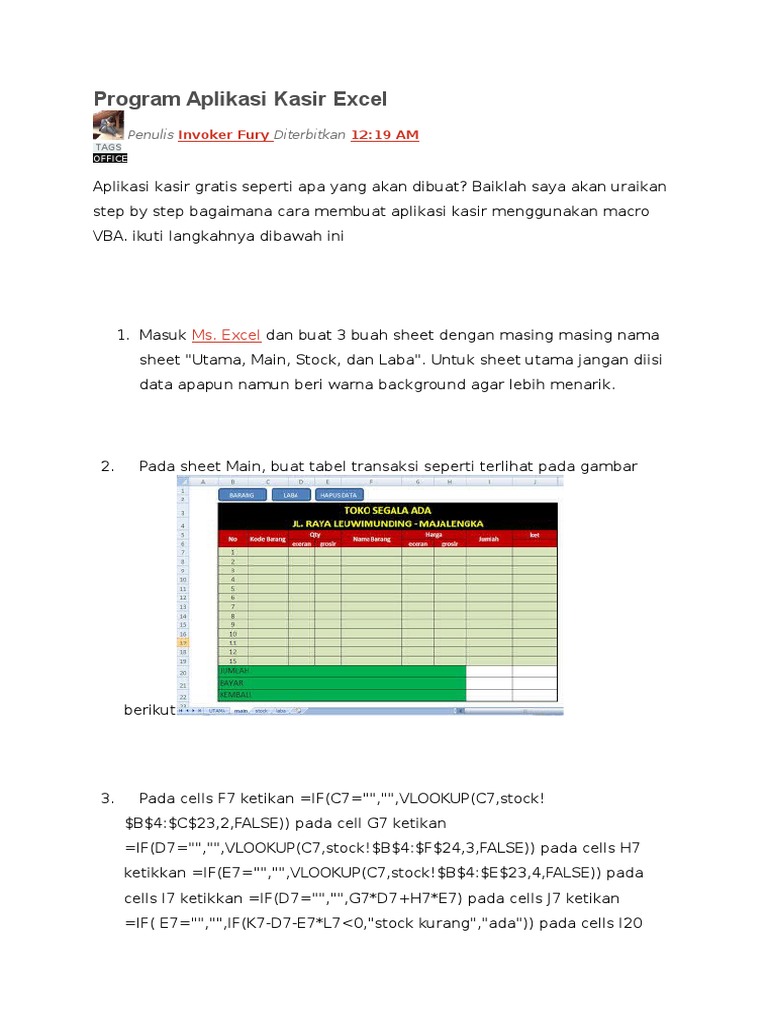 Cara Membuat Aplikasi Kasir Menggunakan Vba Di Microsoft