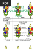 Simultaneous School-Based Camporal: Timetable