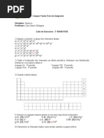 Lista 1 exercicio de química