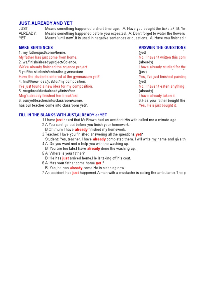 Ejercicio Just Already Yet | PDF