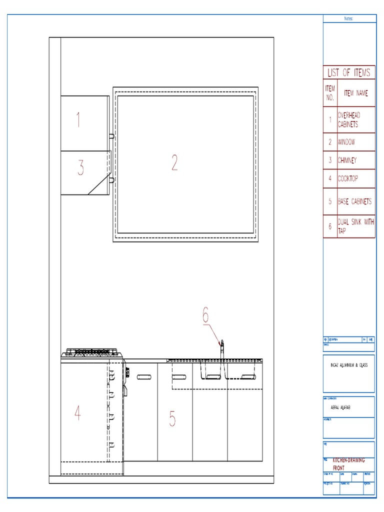 Kitchen Drawing Front View Design | PDF
