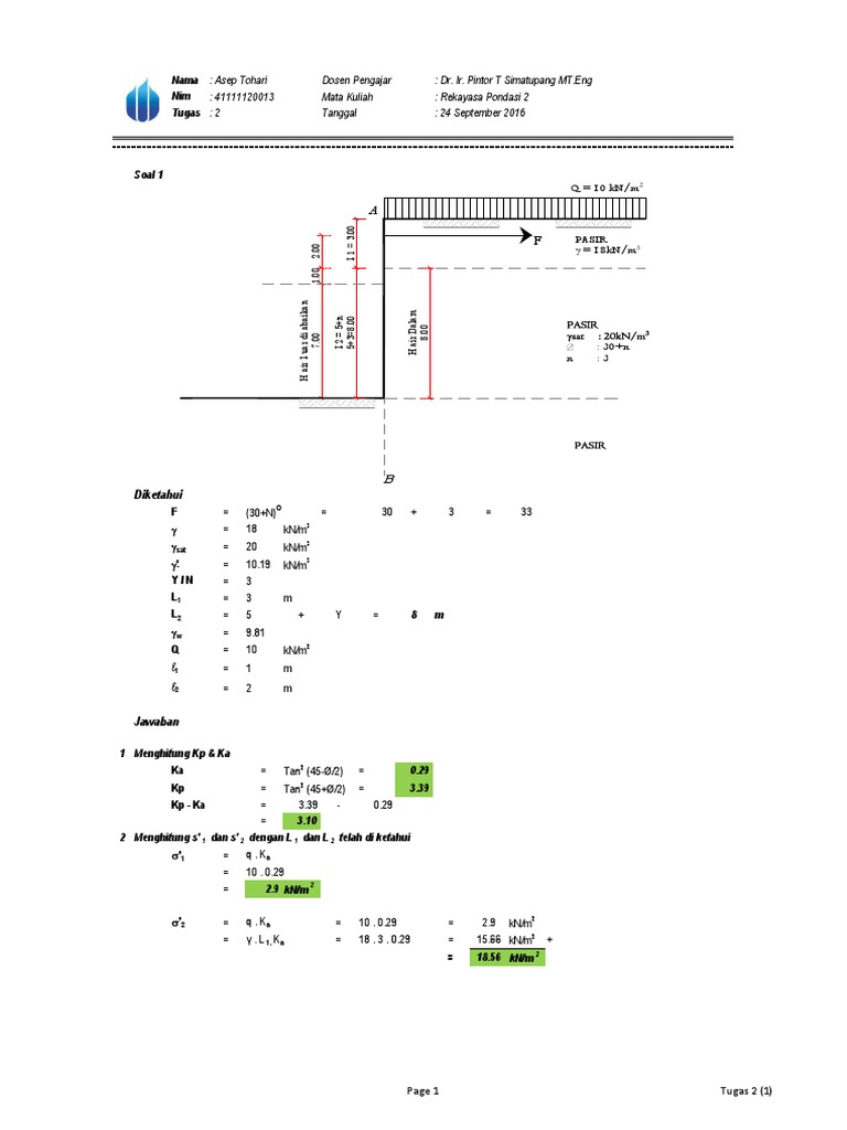 Perhitungan Pondasi Rekayasa 2 Pdf Metode Bahan Ajar
