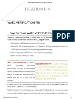 Waec Verification Pin - Waec Verification Pin PDF