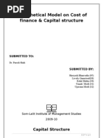 Hypothetical Capital Structure and Cost of Capital of Mahindra Finance Services LTD